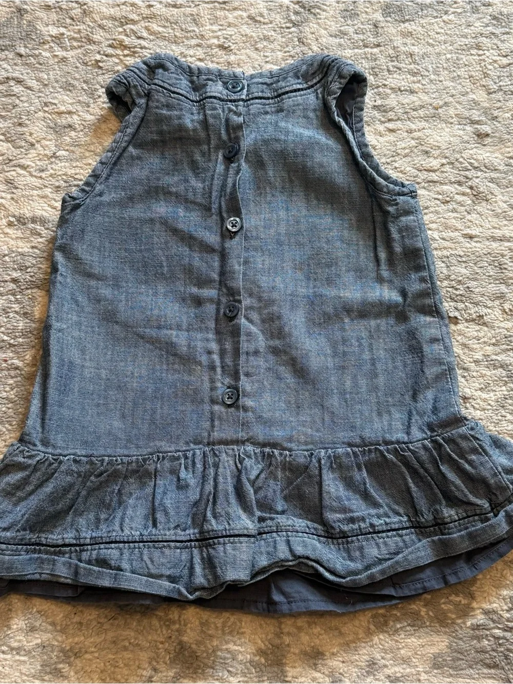 Baby Gap Denim Dress 6–12M Sleeveless Ruffle Hem Jean Style Baby Outfit
